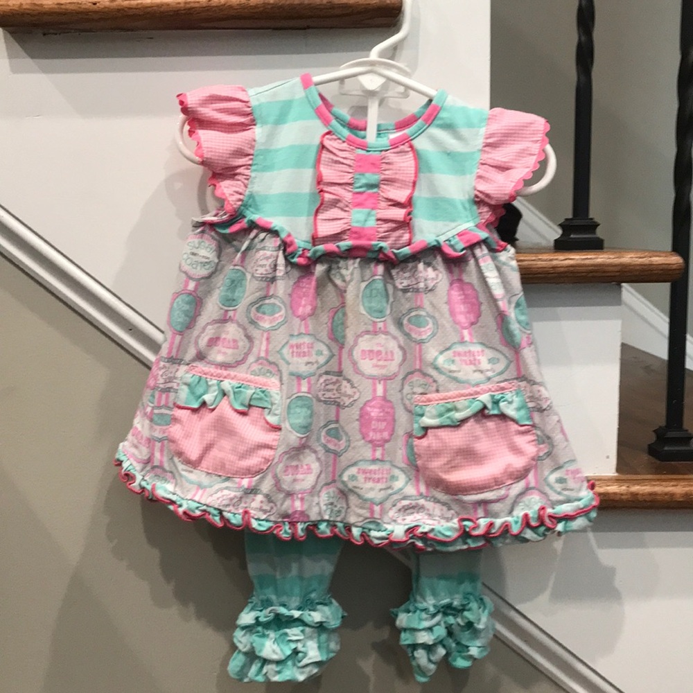 Shrimp and grits ruffle pants set sugar theme